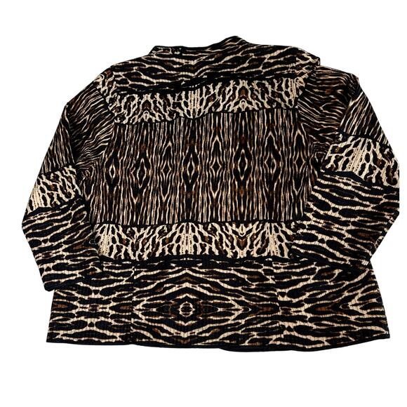Catherines Reversible Quilted Jacket Animal Print / Neutral Women’s Plus Size 2X - Picture 2 of 5